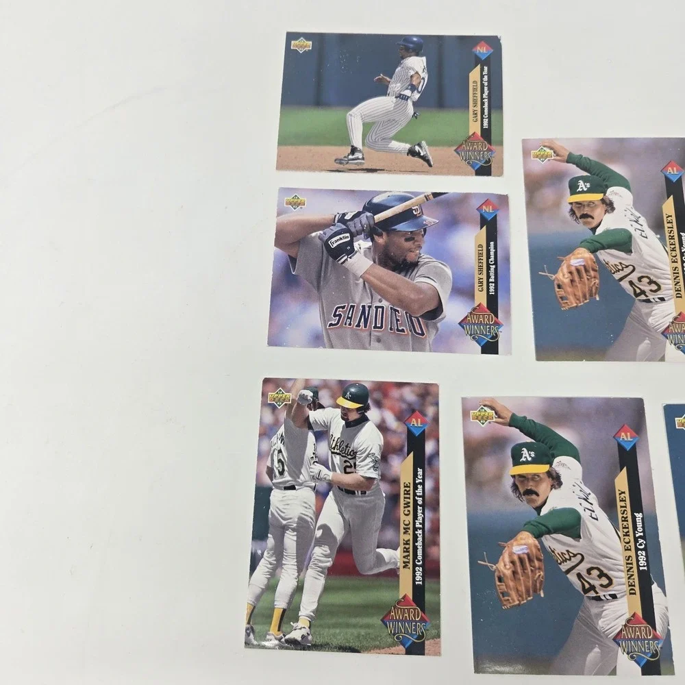 1993 Upper‎ Deck Award Winners Lot (7) Maddux McGwire Eckersley Sheffield HOF